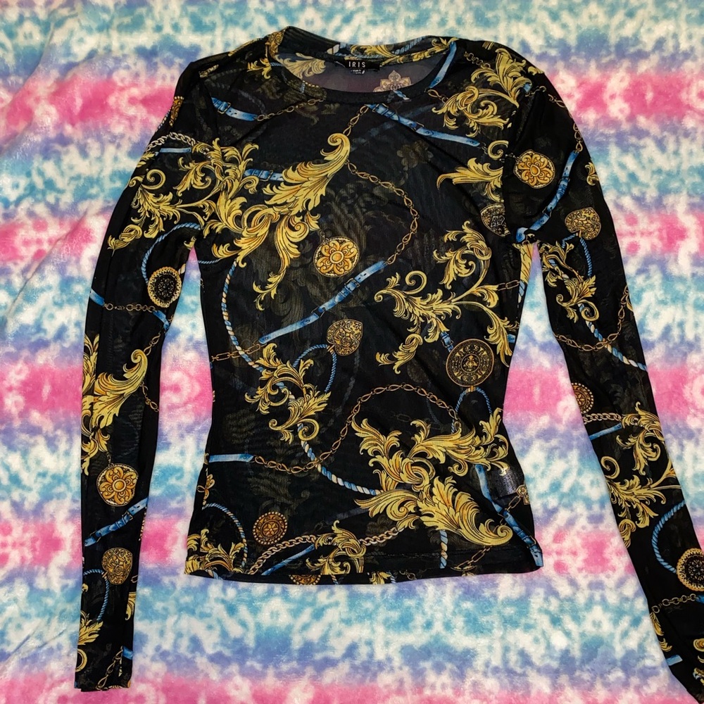 Long sleeve mesh shirt / size SMALL